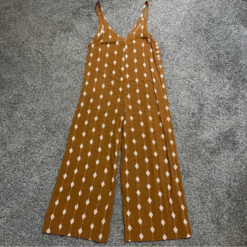 Dress Forum Los Angeles Boho Argyle Diamond Print Jumpsuit Women’s Small EUC
